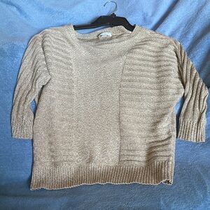 New York & Company Light Brown Crew Neck Sweater